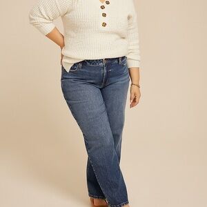 Maurices Edgely Dark Blue High Rise Wide Leg Jeans